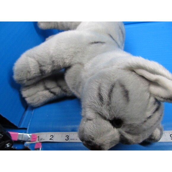 Demdaco Nat Jules Gray Tabby Cat Large Stuffed Animal Plush 13" Realisitic - Picture 10 of 10